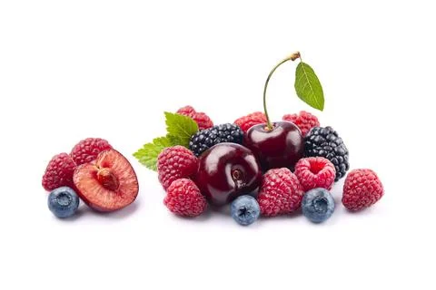 Berries on white backgrounds. Stock Photos