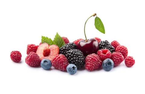 Berries on white backgrounds. Stock Photos