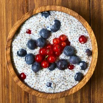 Berry and Chia Pudding Stock Photos