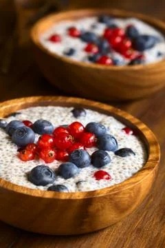 Berry and Chia Pudding Stock Photos
