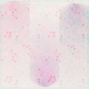 Berry and Leaf Pattern on Pastel Pink Background Illustrazione stock