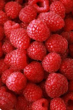 Berry background. Raspberry close-up. Great breakfast to start the day. Foto stock