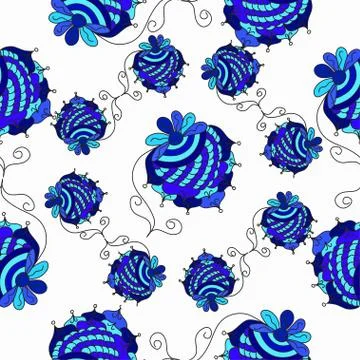 Berry blue Seamless vector pattern Stock-Illustration