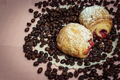 Berry buns on a light background. Stock Photos