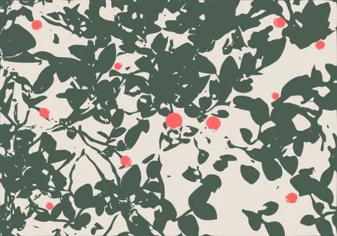 Berry bushes in forest Stock Illustration