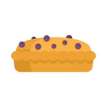 Berry cake icon, flat style Stock Illustration