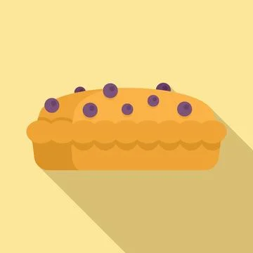 Berry cake icon, flat style Illustrazione stock
