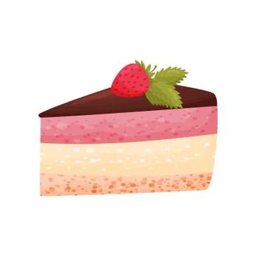 Berry cake on white background. Bakery concept. Stock Illustration