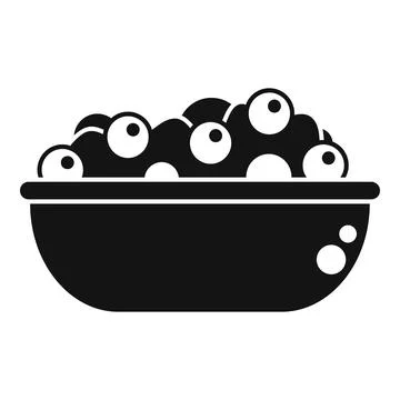 Berry cream fruit icon simple vector. Fresh salad Stock Illustration