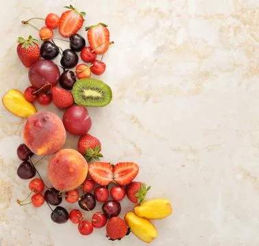 Berry frame with copy space on right Stock Photos