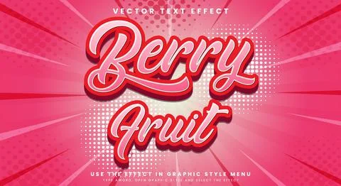 Berry Fruit editable text effect template Stock Illustration