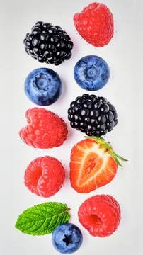 Berry Fruit Isolated on White Background, Fresh Colorful Produce Representi.. Stock Photos