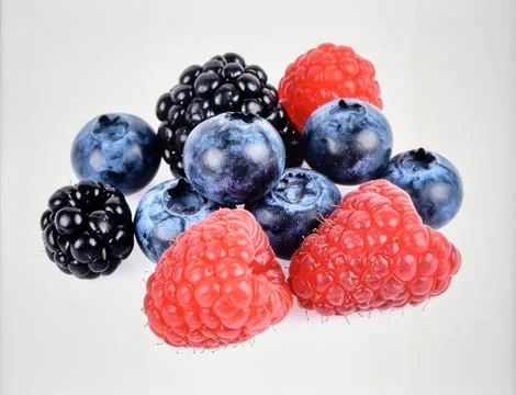 Berry Fruit Isolated on White Background, Fresh Colorful Produce Representi.. Stock Photos