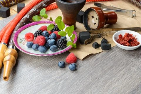 Berry hookah set Stock Photos