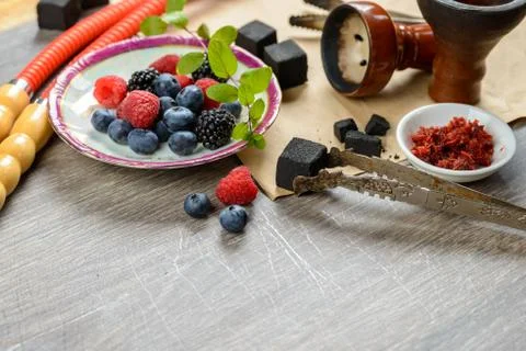 Berry hookah set Stock Photos