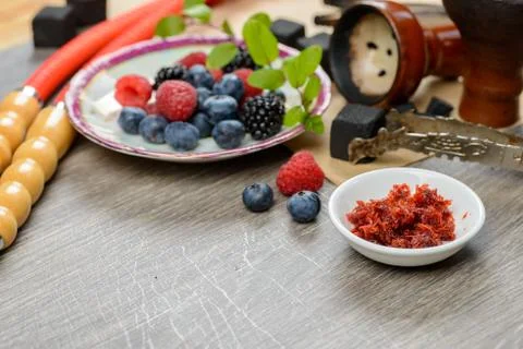 Berry hookah set Stock Photos