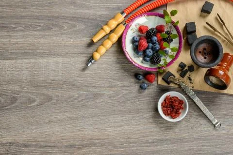 Berry hookah set Stock Photos