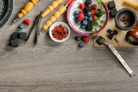 Berry hookah set Stock Photos