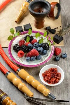 Berry hookah set Stock Photos