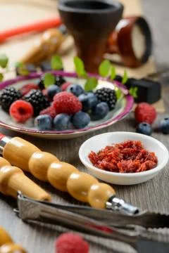 Berry hookah set Stock Photos