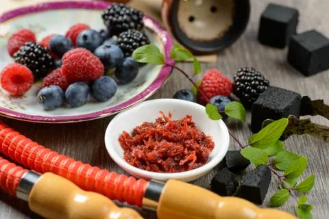 Berry hookah set Stock Photos
