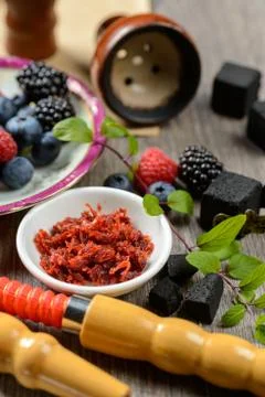 Berry hookah set Stock Photos