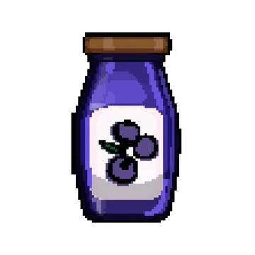 Berry jam fruit food pixel art vector illustration Stock Illustration