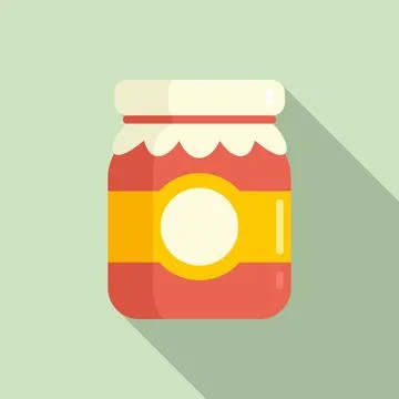 Berry jam jar icon, flat style Illustrazione stock