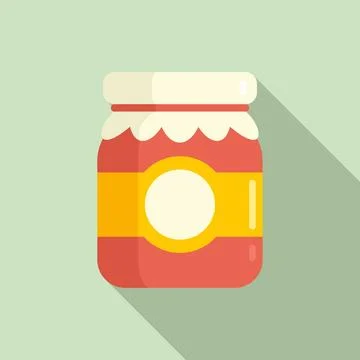 Berry jam jar icon, flat style Illustrazione stock