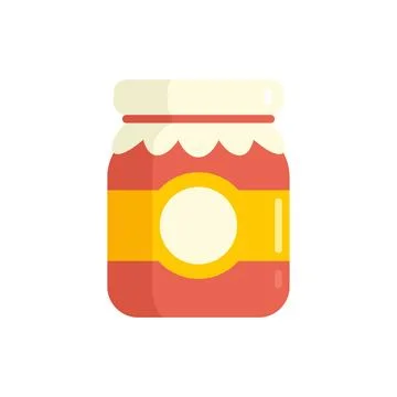 Berry jam jar icon flat isolated Stock Illustration