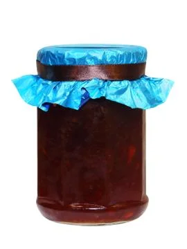 Berry jam jar.Isolated. Stock Photos