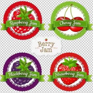 Berry Labels Set Stock Illustration
