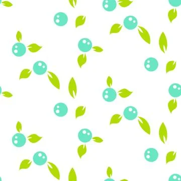 Berry light seamless pattern white background Stock Illustration