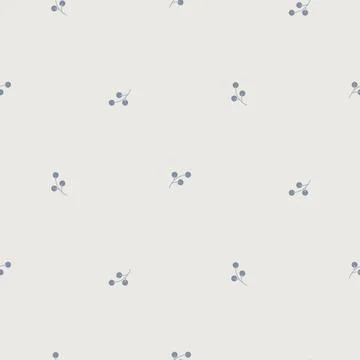 Berry minimalistic pattern cream blue white background. Illustrazione stock
