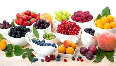 Berry mix isolated on a white background Stock Photos