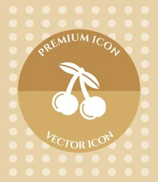 Berry or Cherry Icon for Web, Applications, Software &amp; Graphic Designs. Stock Illustration