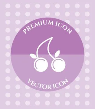 Berry or Cherry Icon for Web, Applications, Software &amp; Graphic Designs. Stock Illustration