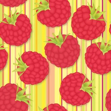 Berry pattern. raspberry seamless background. Food ingredients Stock Illustration
