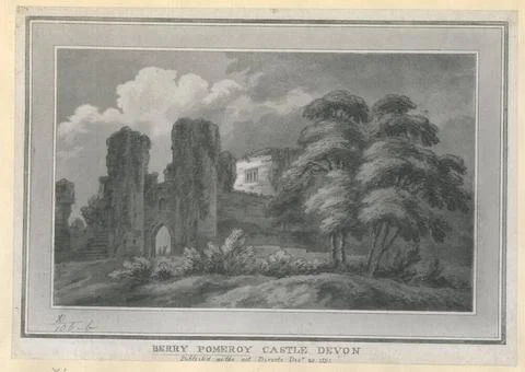 BERRY POMEROY CASTLE, DEVON. Maps K.Top.11.106.b. Place of publication: En... Stock Photos