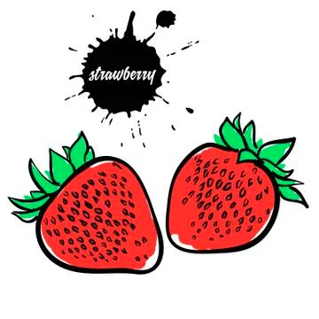 Berry red strawberry Stock Illustration