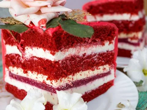 A berry slice of a cake in a cut Stock-Fotos
