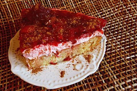 Berry sponge cake Stock Photos