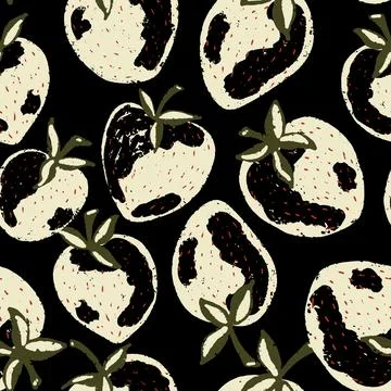 Berry strawberry seamless pattern. Textured berry prints. Vector background w Illustrazione stock