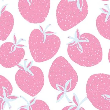Berry strawberry seamless pattern. Textured berry prints. Vector background w Illustrazione stock
