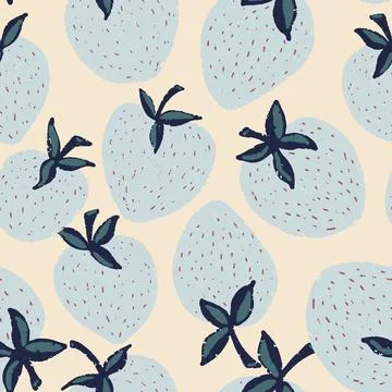 Berry strawberry seamless pattern. Textured berry prints. Vector background w Illustrazione stock