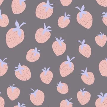 Berry strawberry seamless pattern. Textured berry prints. Vector background w Stock Illustration