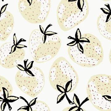 Berry strawberry seamless pattern. Textured berry prints. Vector background w Illustrazione stock