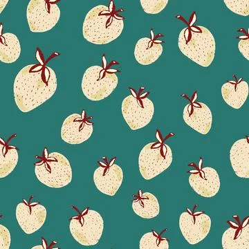 Berry strawberry seamless pattern. Textured berry prints. Vector background w Illustrazione stock