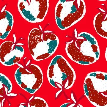 Berry strawberry seamless pattern. Textured berry prints. Vector background w Stock Illustration