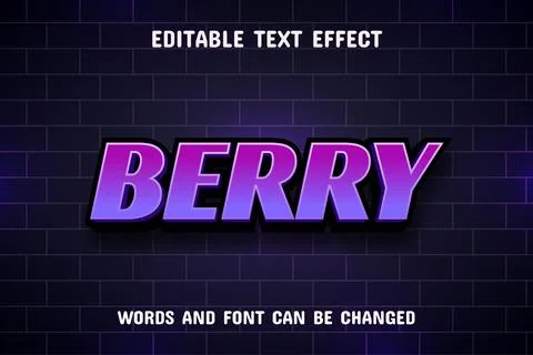 Berry text - editable text effect Stock Illustration